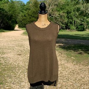 H&M Army Green Knit Sweater Hi-Lo Tank